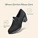 DREAM PAIRS Women's Low Chunky Block Heels Pumps Comfortable Slip-on Heeled Loafers Dress Work Shoes for Office Business LOLA,Size 8.5,Black/Suede,DPU214
