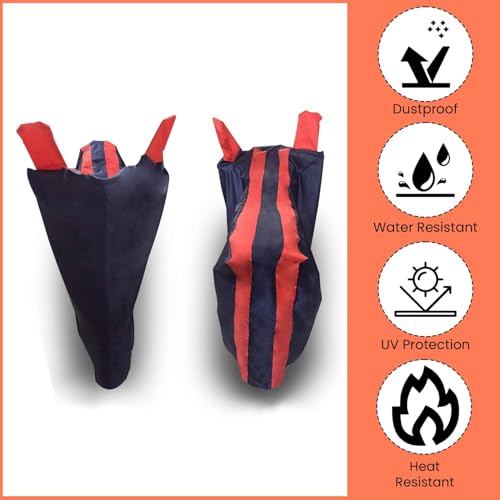 Image of Mototrance All Weather Protection Two Wheeler Cover for All Activa, Scooter, Scooty & Bikes Upto 150CC | Anti Dust, Water Resistant, Heat Resistant, Mirror Pocket Bike Body Cover | Arc Orange