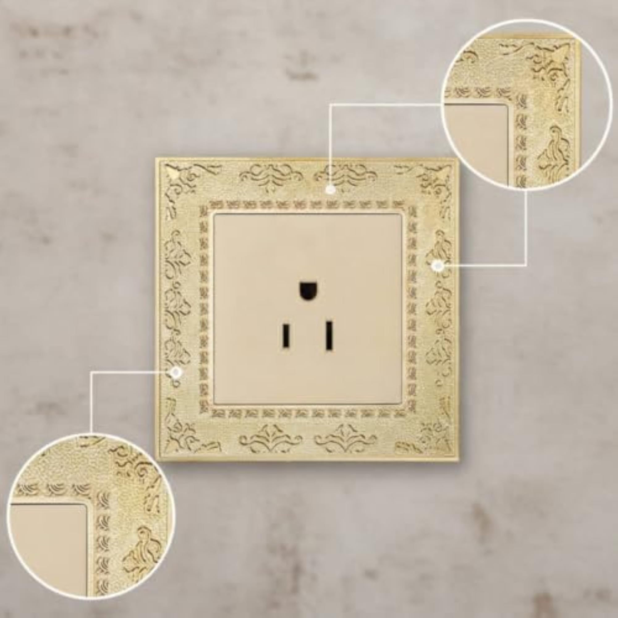 Decorative Outlet Faceplate with Floral Border