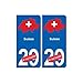 Pegatina para placa de matrícula de Suiza, diseño de bandera de Suiza