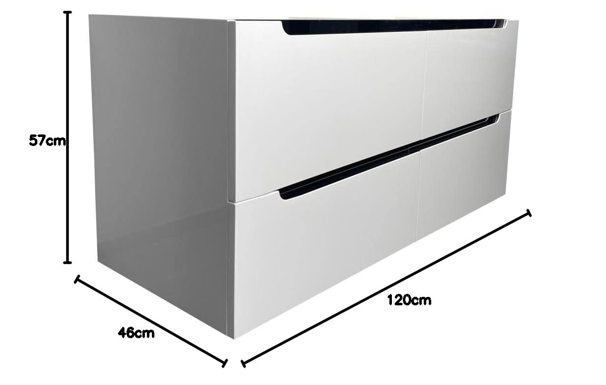 Vente-unique - Mueble de Lavabo Selita - L 120cm x A 46cm x H 57cm - MDF - Blanco