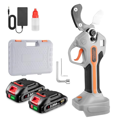 ONEVAN Coupe-tube électrique sans fil avec 2 batteries de 2000 mAh, affichage numérique LCD, diamètre de coupe max. 35 mm, coupe-tube pour tuyau en plastique PVC