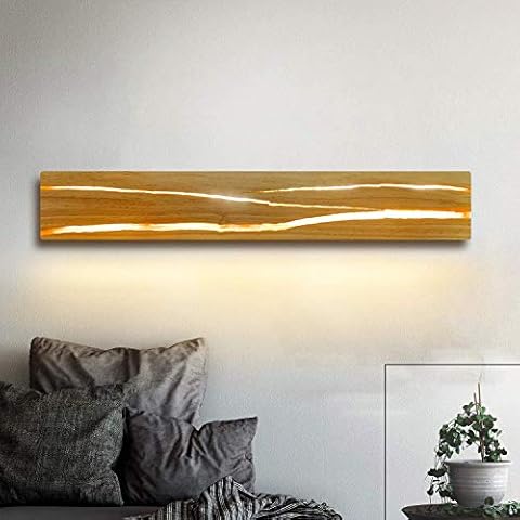 ZMH Holz Wandleuchte LED 8W Wandlampe innen Holz Nachtlampe Nachtlampe warmweiß Cover