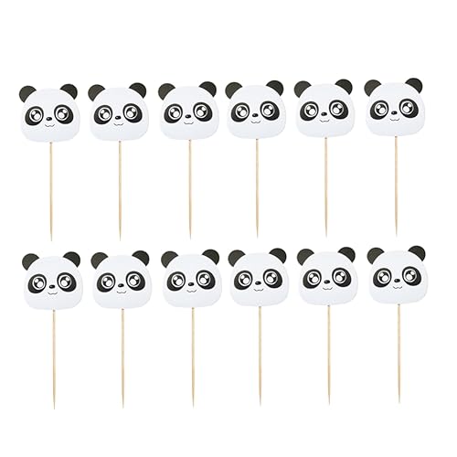 IMIKEYA 18 Pçs Panda Cupcake Decoração Toppers De Cupcake Panda Decoração De Bolo Decorações De Bolo