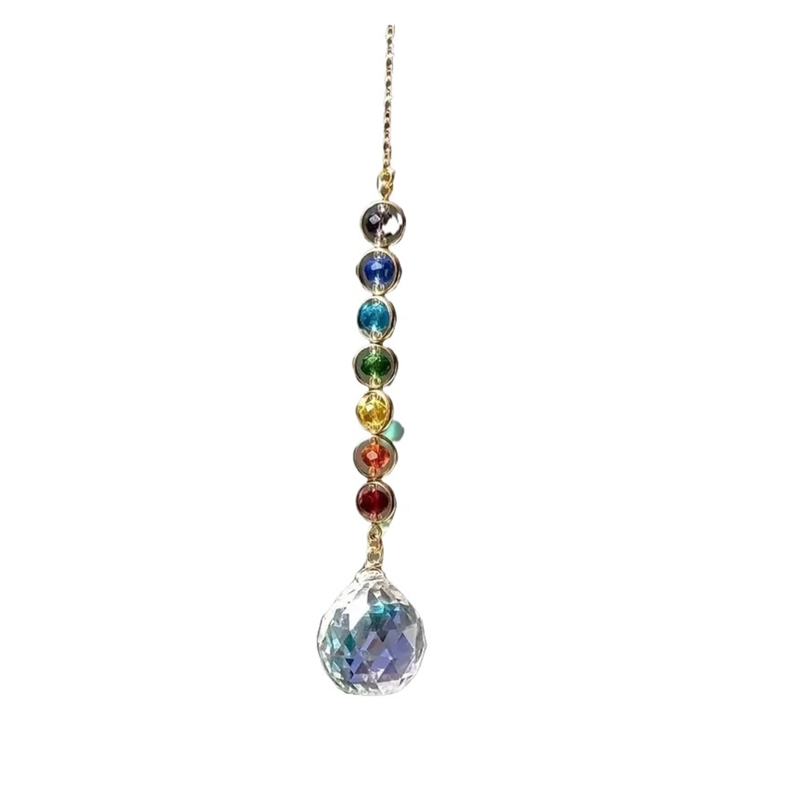 Crystal Suncatcher Wind Chimes 5pc Colorful Crystal Sun Catcher Rainbow Maker Prism With Hanging Chain For Home Decoration