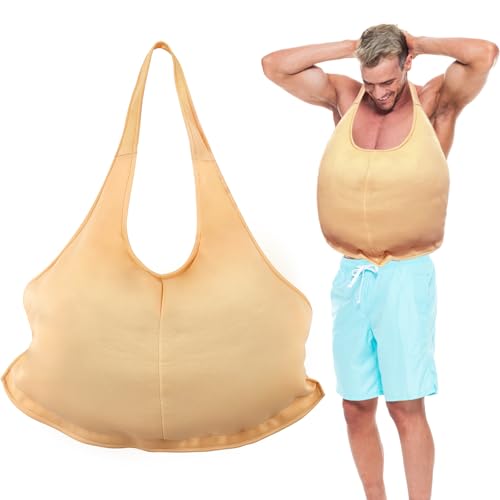 Haawooky Fake Padded Belly Fat Suit Santa Claus Suit Unisex Stuffed Santa Belly Costume Dress Up Accessory for Christmas Halloween Cosplay