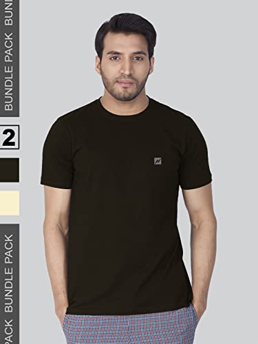 Image of Lux Nitro Pack of 2 Men's Round Neck Solid Tshirt