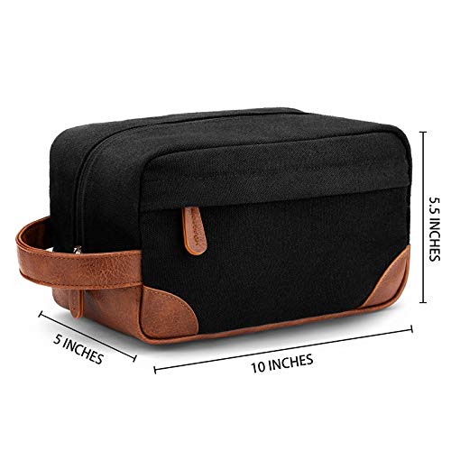 Vorspack-Toiletry-Bag-Hanging-Dopp-Kit-for-Men-Water-Resistant-Canvas-Shaving-Bag-with-Large-Capacity-for-Travel-Black