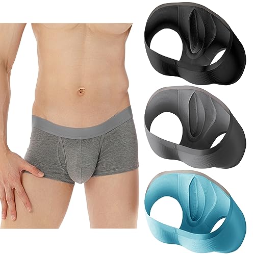 Men's Boxers Briefs Fly Pouch Front Open Breathable Bulge Underwear Separated Pouch Trunks
