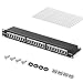Produktbild HB-DIGITAL 24-Port Cat 6a LSA Patchpanel, geschirmt, Schwarz Verteilerfeld Cat.6a (500 MHz) 19 Zoll Rackeinbau Servermontage 1HE 24x RJ45 Buchse Professional, TIA568A oder TIA568B Erdungskabel