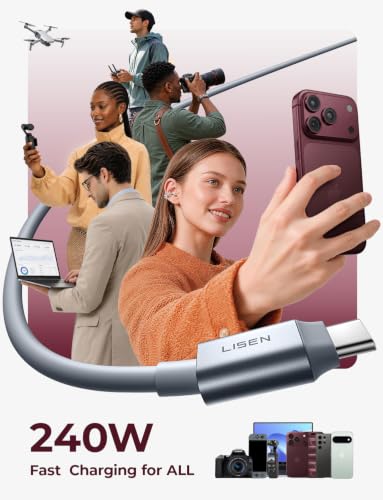 2-Pack 5' LISEN Tap 1 S 240W USB-C to USB-C Magnetic Cable - image 6