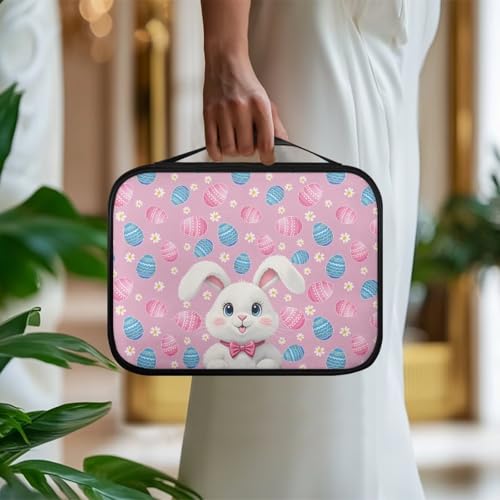 White Rabbit Egg Print Bible Cover for Women Men Lightweight Bible Bag PU Leather Church Tote Bags Portable Scripture Bag Carrying Book Case Organizer Handbag3