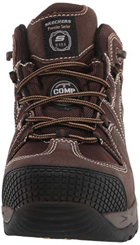 Skechers Mens Monter Construction Shoe, Dark Brown, 10 #TOP1