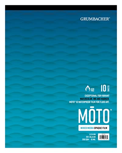 Película opaca Grumbacher para moto de 11x14 pulgadas y 10 hojas de alta densidad