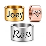 Personalized Engraved Beads for Men’s Leather Bracelet, Custom Name Charms Only, 18K Gold Filled Beads for Leather Necklace, Hypoallergenic Gift for Men