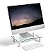 Price comparison product image VonHaus Monitor Stand for Desks - Height Adjustable - Screen Riser for Computers, Laptops & TVs - Clear Curved Glass with Aluminium Legs - Designed for Home or Office - 38.5 x 24cm