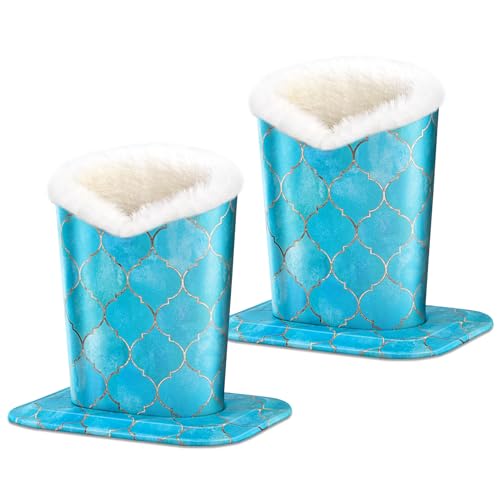 Image of Pack of 2 Plush Lined Eyeglasses Holder Stand Protective Glasses Case For Desks Or Nightstands