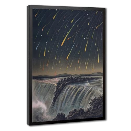 Poster Léonides 1833 Edmund Weib cadeau idéal d'astronomie déco murale encadrée 30x45cm