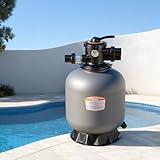 VEVOR Filtre à Sable 45,2 cm Filtre à Sable Piscine 151,4 L/Min pour Piscine Hors Sol Creusée, Vanne à 7 Voies, Filtration, Lavage à Contre Courant, Rinçage, Recirculation, Vidange, Hivernage, Fermé