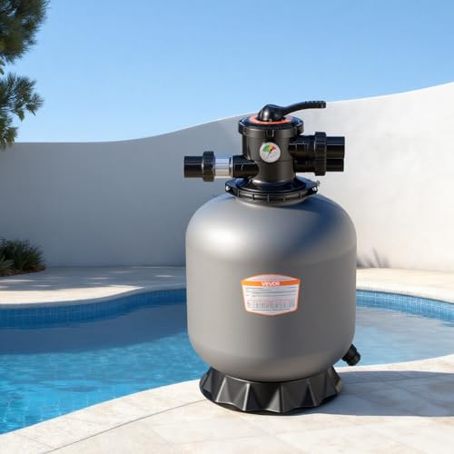 VEVOR Sand Filter, 18-Inch, 40 GPM Above Inground Swimming Pool Sand Filter System, with 7-Way Multi-Port Valve, Backwash, Rinse, Recirculate, Waste, Winter, Closed Modes, for Above In Ground Pools