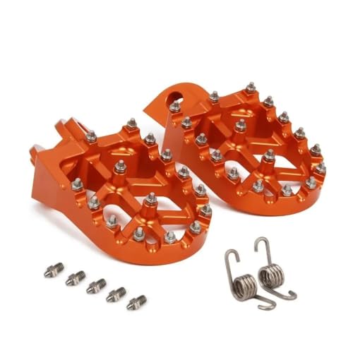 Repose-pieds de moto en aluminium anti-glisse orange pour éviter les chutes en EXC SX