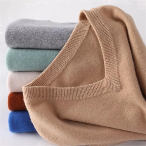 Men's Thick Warm Knit Sweater - Slim Fit V-Neck Long Sleeve Pullover, Winter Casual Thermal Loose Fit2
