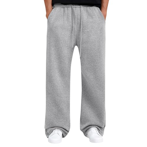 Generisch Herren Jogginghose in Lockerer Baggy Form aus Baumwolle Die Sporthose für Freizeitspaß Sportliche Herausforderungen und Eine Lebensweise hellgrau XL