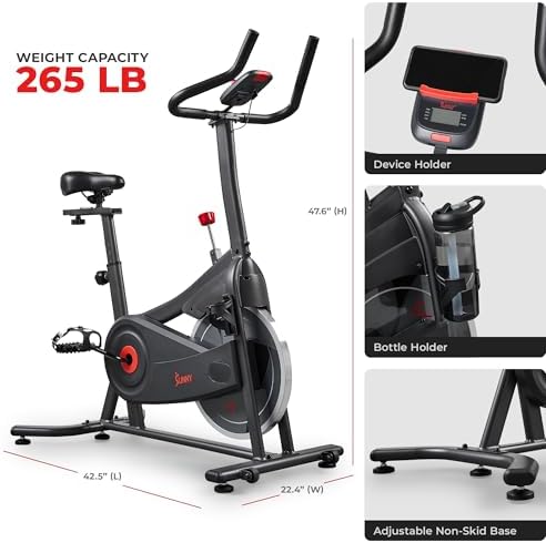 Sunny Health & Fitness Nova Smart Indoor Cycling Bike – Magnetic Resistance Exercise Bike with SunnyFit App, Quiet Belt Drive & Compact Home Cardio Bike for Beginners - 5