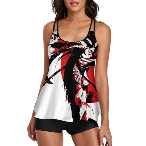 Maillot de bain tankini dessin animé ensemble bikini avec short de garçon femme