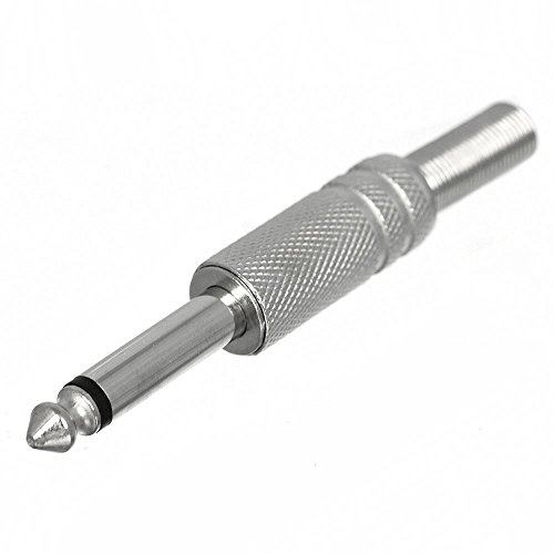 CESS 1/4 Inch TS Audio Phono Tone Male Plug Cable Connector - 1/4" 6.35mm TS Guitar Cable Plug (10 Pack)