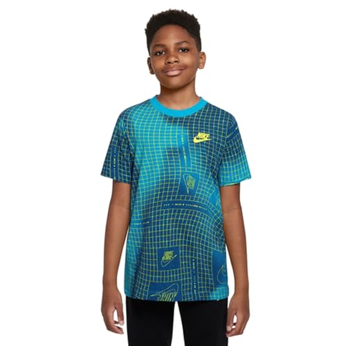 Nike Boys' Sportswear Club Graphic Cotton T-Shirt (X-Large, Baltic Blue)