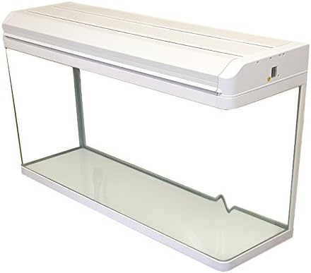 BoyuAquarium Fish Tanks with LED Lighting & Hood Filtration (80cm / 120L, White)