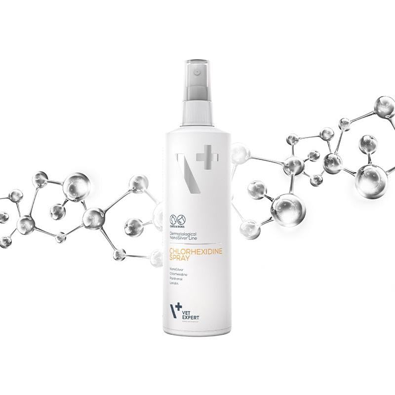 Spray z chlorhesydyną na zmiany skórne psów kotów VET EXPERT 100ml