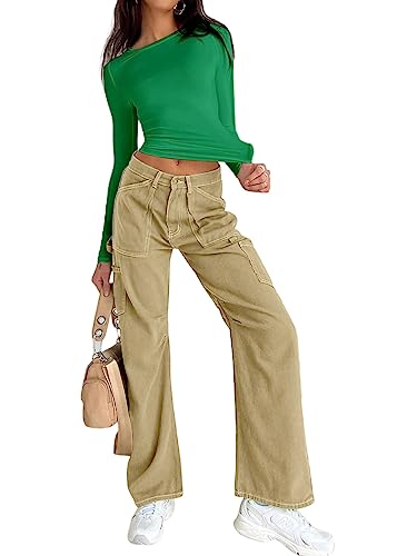 Image of Dwnval Womens Classic Short Sleeve Summer TOS Crew Neck Slim Fit Crop T Shirt