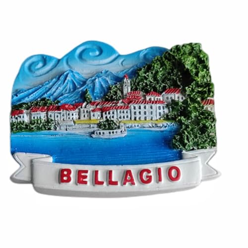 Imán decorativo Bellagio Lake Como Italia 6.7x5.6 cm miniatura 3
