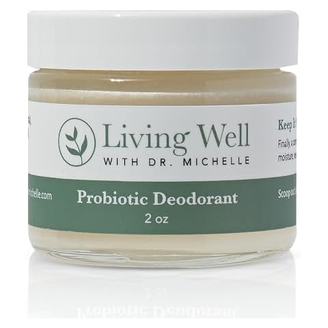 Living Well with Dr. Michelle Natural Probiotic Deodorant | Unscented for Men & Women | Aluminum-Free & Paraben-Free | Safe for Sensitive Skin Cover