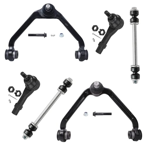 Image of Detroit Axle - 6pc Front End Control Arms Kit for Ford Explorer Ranger Mazda B2500 B3000 B4000 Mercury Mountaineer, 2 Upper Control Arms + Ball Joint 2 Sway Bars 2 Outer Tie Rod Ends Replacement