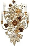 Luxus Jugendstil Wandleuchte Rosen & Blumen von Casa Padrino