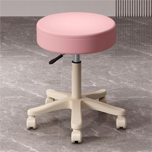 Salón de salón de altura ajustable con giro de 360°, piel sintética hidráulica, impermeable, fácil de montar, perfecto para barberos, maquilladores, oficina y uso doméstico