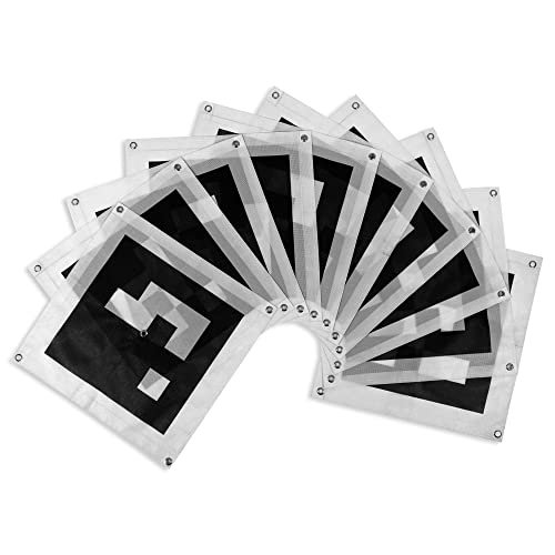 Image of Sky High Bull's-Eye (24 inchx24 inch) AprilTags 16-bit (4x4 Array) UAV Drone Ground Control Points (GCPs) /Aerial Targets for Mapping & Surveying (10 Pack) | Center Eyelet | RealityCapture Compatible