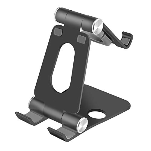 Preisvergleich Produktbild Tablet-Stand, Telefonständer, Innens 2-in-1, verstellbar, faltbar, Aluminiumlegierung, Tischhalterung für neues iPad / iPad Mini / iPhone, kompatibel mit iWatch Ladestation, Galaxy Tab, andere