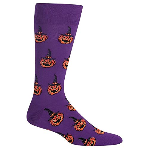 Hot Sox Mens Jack O Lantern Socks, 1 Pair, Mens Shoe 6-12.5