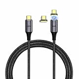 【マグネット端子2個付き】 usb4 マグネット 充電ケーブル サンダーボルト4 対応 ケーブル Type c 2m 100W対応 映像出力 8K@60Hz USB4.0 Type-C マグネット mac pro対応 Thunderbolt 4 対応ケーブル Thunderbolt 3 下位互換 (ストレート型)