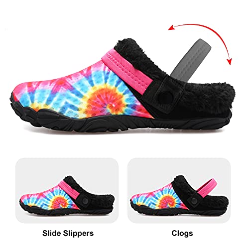 Besroad BD-ZT-JJWT01-RED FLOWER-38 Womens Furry Slides House Slippers Fluffy Bedroom Slippers Cozy Memory Foam Plush Shoes Colorful Flower 7.5 Women/6 Men thumb #2