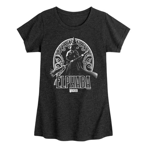 HYBRID APPAREL Wicked - Elphaba Decorative - Girls Toddler and Youth Fitted Short Sleeve Graphic Tee