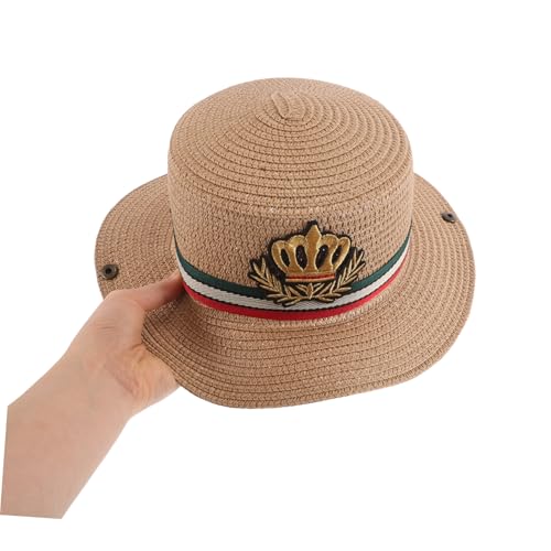 Spring Autumn Wide Brim Sun Protection Straw Hat for Boys for Beach Trips Outdoor Activities Stylish Hat Summer Versatile Unique Designs Khaki4