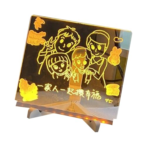 Tableau d'écriture lumineux acrylique LED avec alimentation USB pour mémo