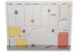 Schreibtischunterlage Bunte Woche DIN A2 -Papier mit Schutzleiste - Wochenplaner...