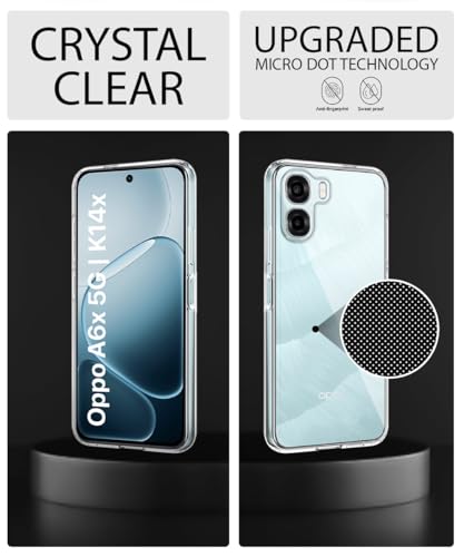 Image of WOW IMAGINE Transparent Back Cover Case for Oppo K14x 5G | Oppo A6x | A6s 5G | Raised Bumps for Full Device & Camera Protection Shockproof TPU Silicone Back Case Mobile Cover - Transparent