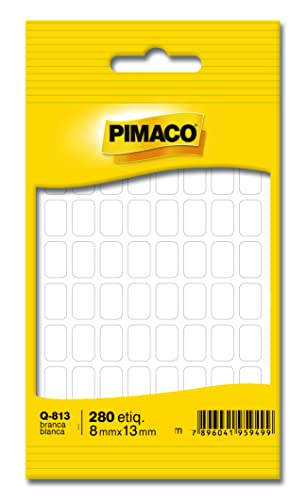 Etiqueta Adesiva Multiuso 8x13, BIC, Pimaco, Q-813, 886588, Branca, 280 Etiquetas, 0X13mm